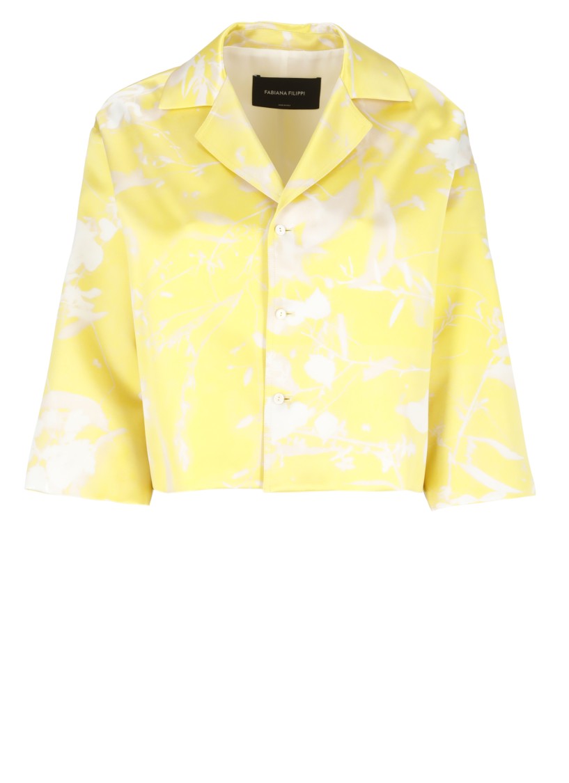 Shop Fabiana Filippi All-over Patterned Silk Blazer In Yellow