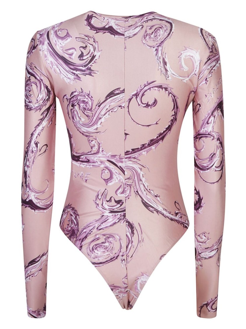 VERSACE JEANS COUTURE VERSACE JEANS COUTURE PINK TOP WITH BODYSUIT DESIGN 