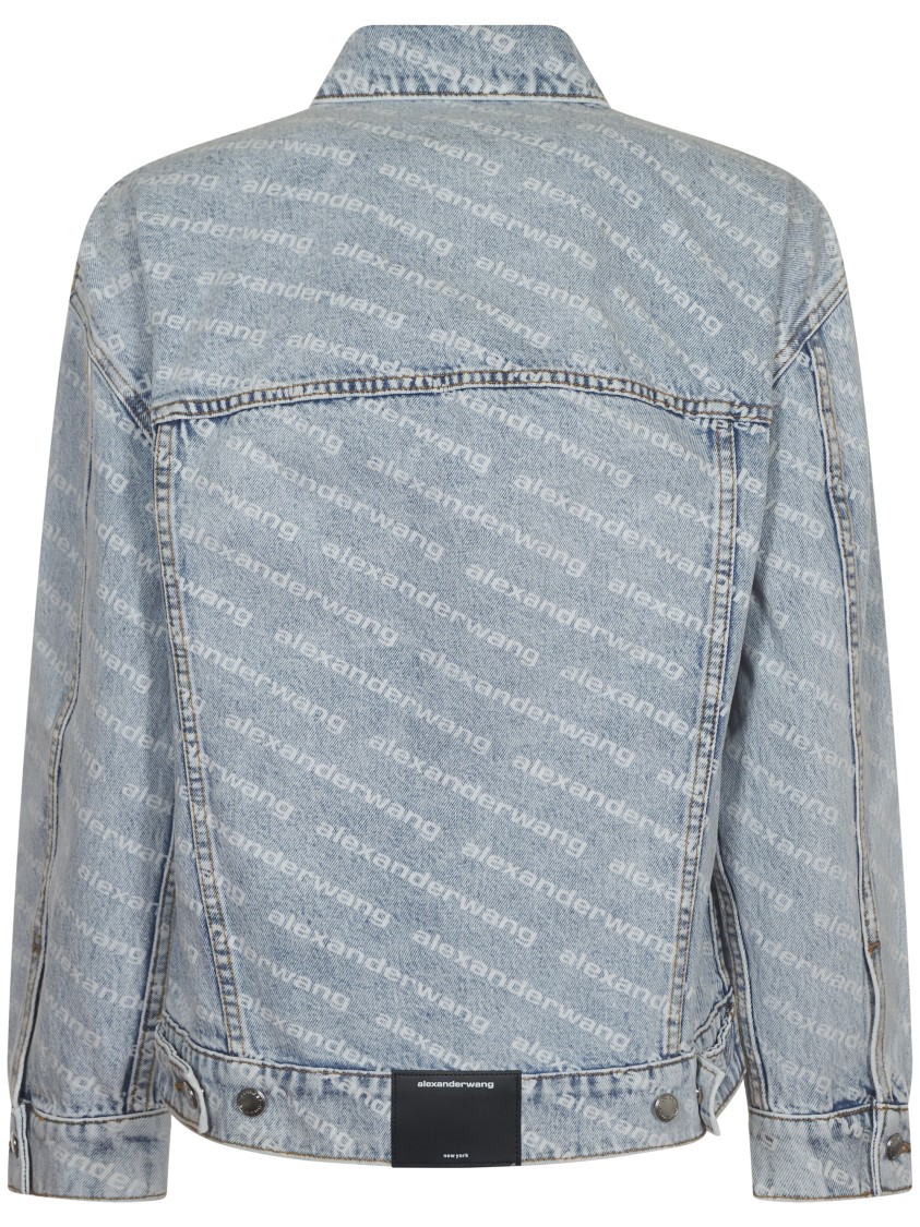 Alexander Wang Falling Back Jacket – Pebble Bleach In Blue