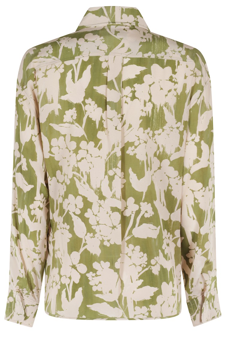 VICTORIA BECKHAM VICTORIA BECKHAM FLORAL SILK BLOUSE WITH POINTED COLLAR