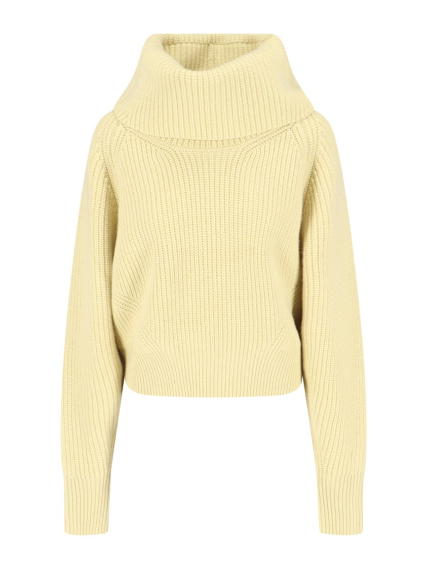 Sa Su Phi Cashmere Blend High-collar Knit Sweater In Yellow