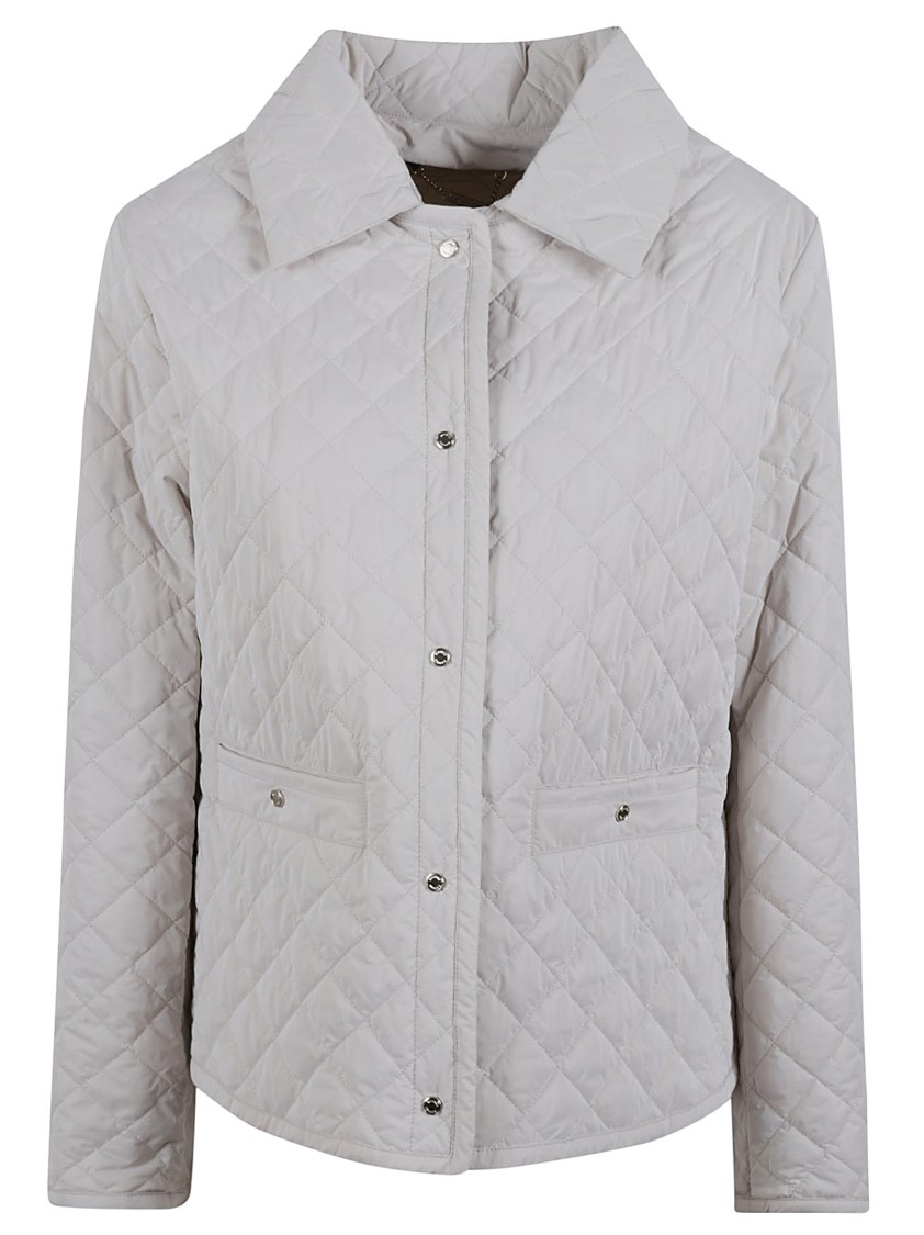 Moorer Quilted Jacket With Classic Collar And Button-down Front In Gray