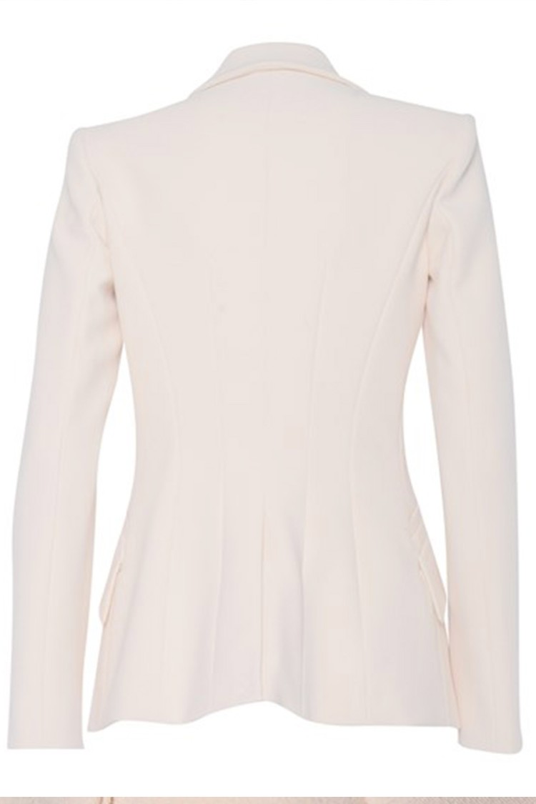ELISABETTA FRANCHI ELISABETTA FRANCHI DOUBLE-BREASTED WHITE BLAZER WITH GOLD BUTTONS