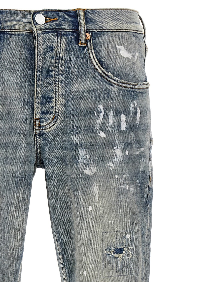 Purple Slim Fit Jeans In Gray