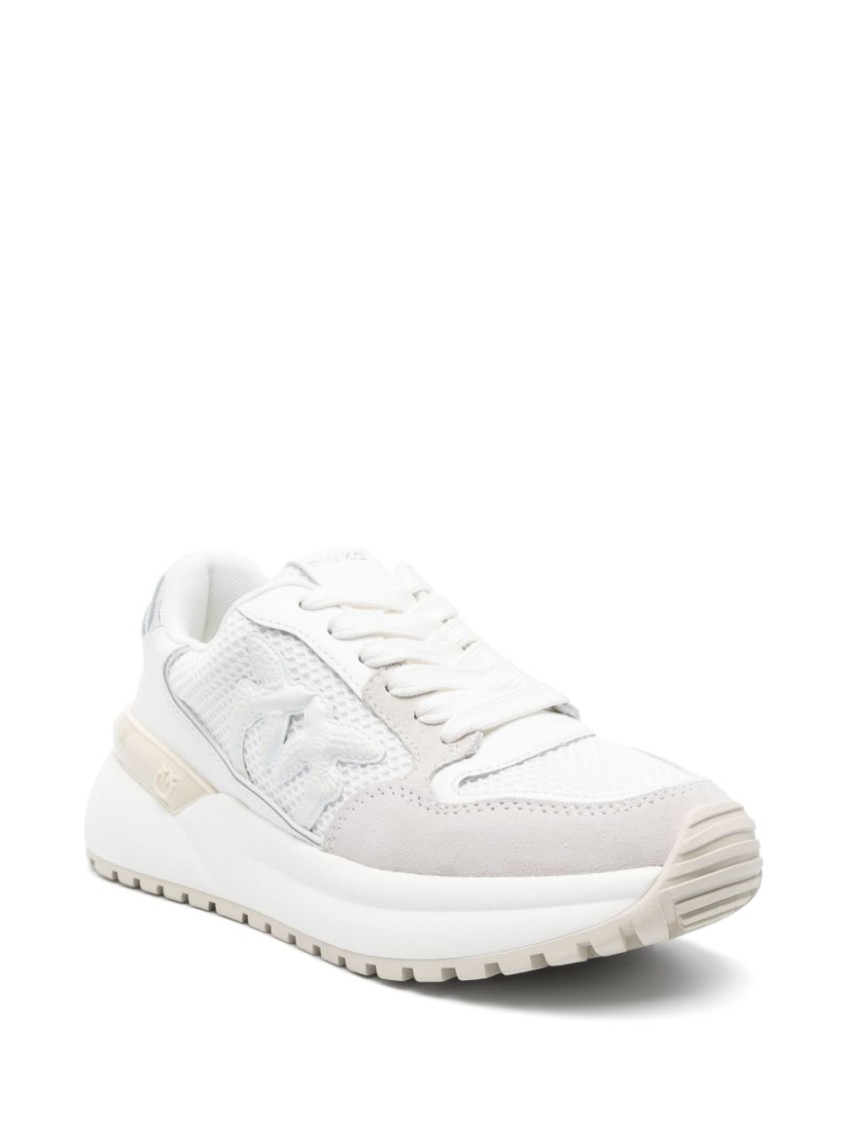 Shop Pinko White And Light Grey Sneakers