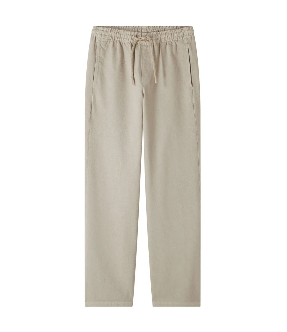 Apc A.p.c. Straight-cut Taupe Pants With Drawstring Waist In Neutral