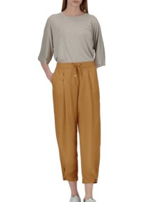Herno Camel Wide-cut Trousers With Adjustable Ankle Features