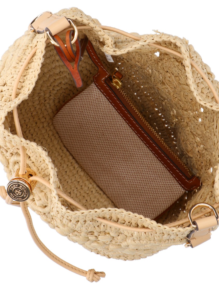 Tory Burch Medium Bucket Bag T Monogram In Neutral