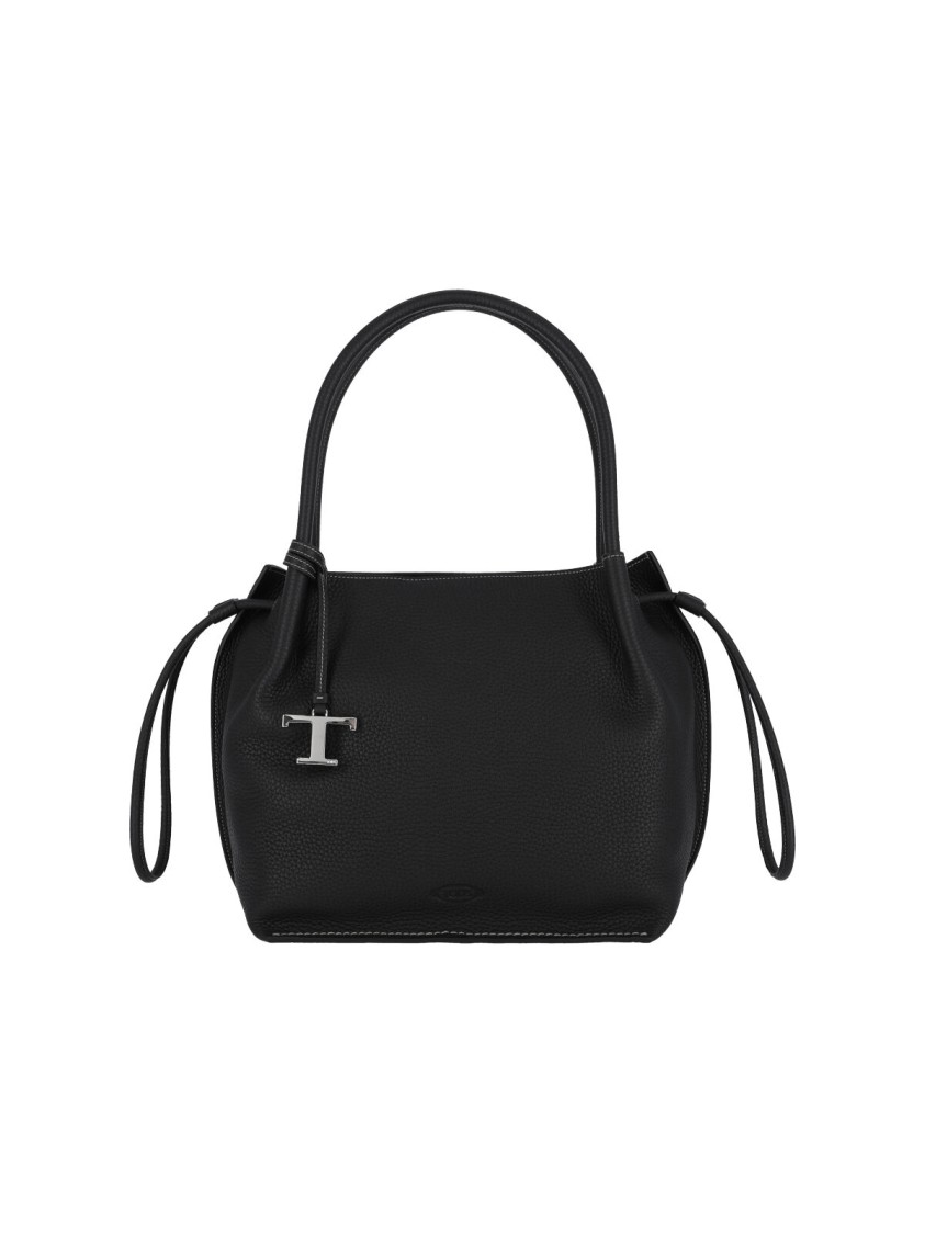 ハンドバッグ Tod's Structured Black Pebbled Leather Bucket Bag Tod's Structured Black Pebbled Leather Bucket Bag | THE LIST