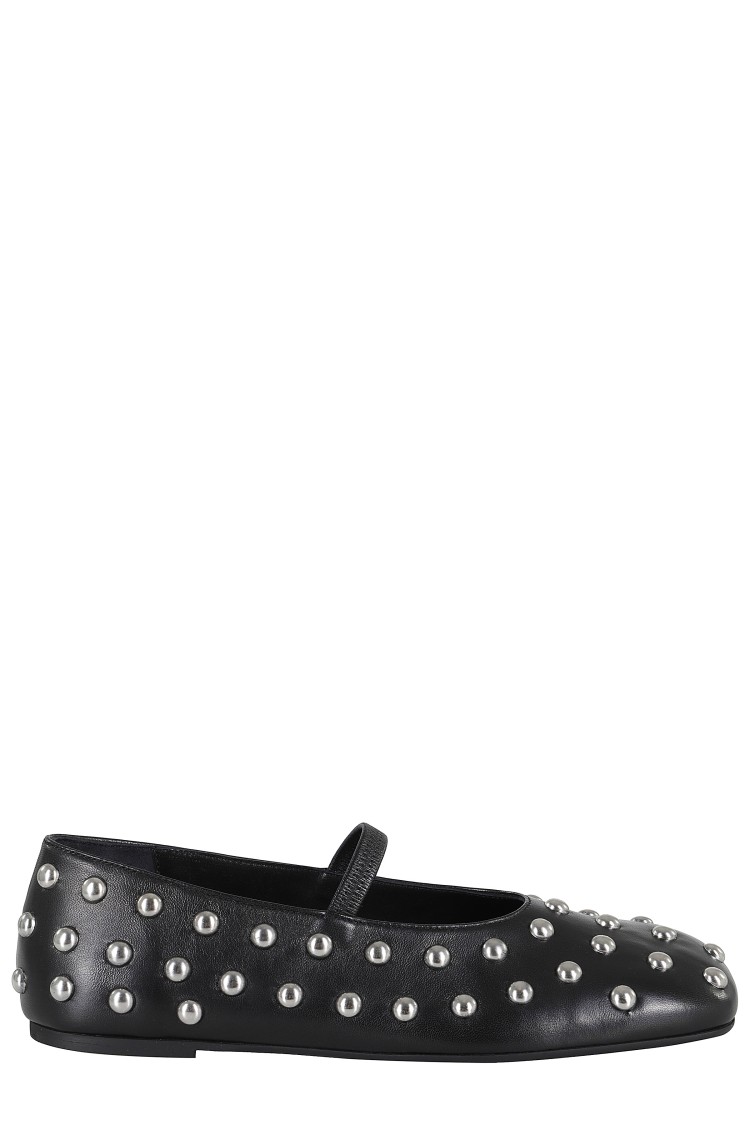 Erika Cavallini Square-toed Ballet Shoes In Black