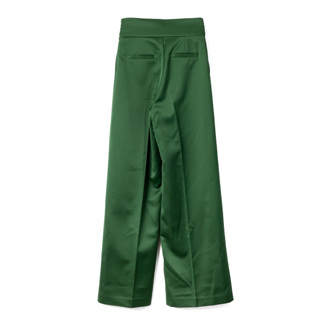 Viktor & Rolf Wide-leg Satin Finish Pants In Green