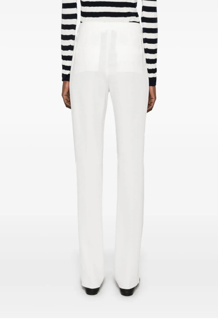 MAX MARA MAX MARA TAILORED WHITE VINCITA TROUSERS WITH POLISHED FINISH