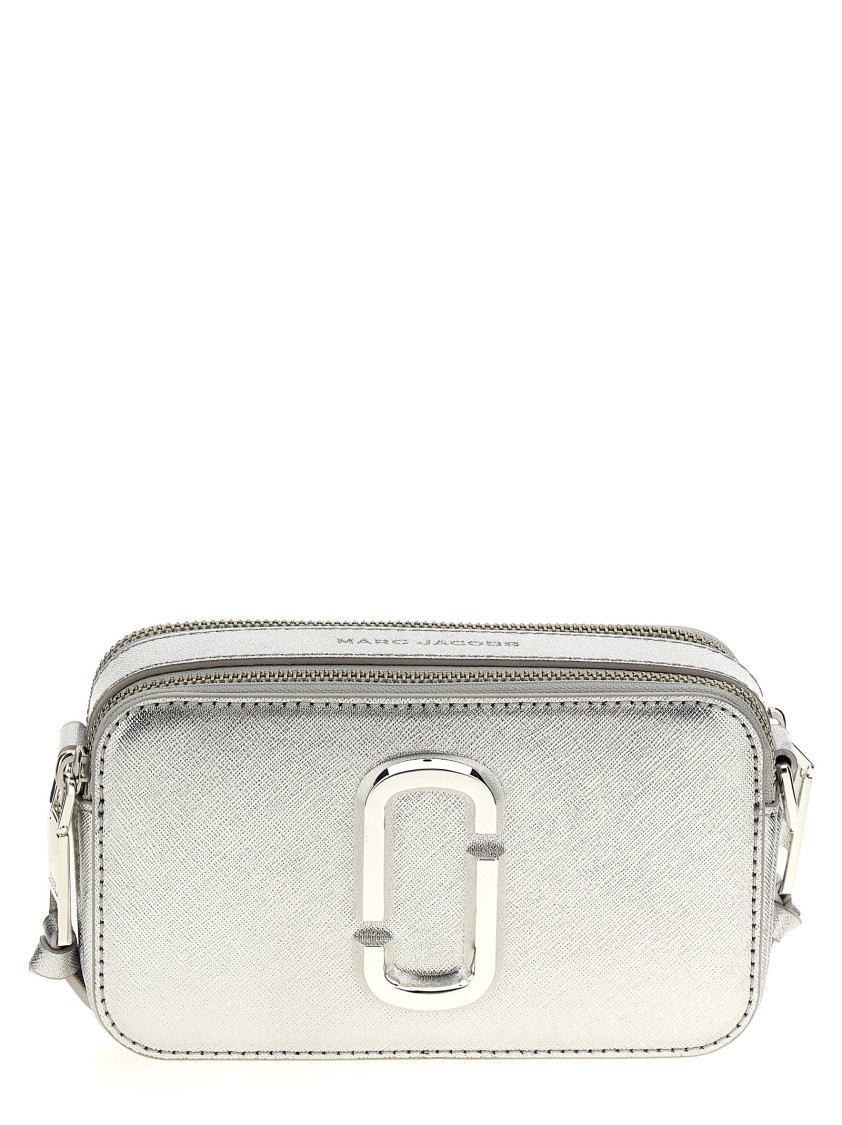 Marc Jacobs 'the Metallic Snapshot' Crossbody Bag In Silver