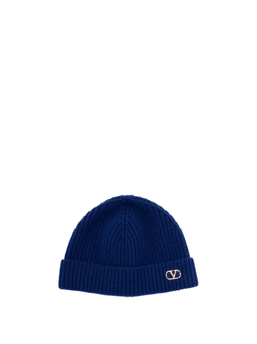 Valentino Garavani Metal `vlogo` Cachemire Knitted Beanie