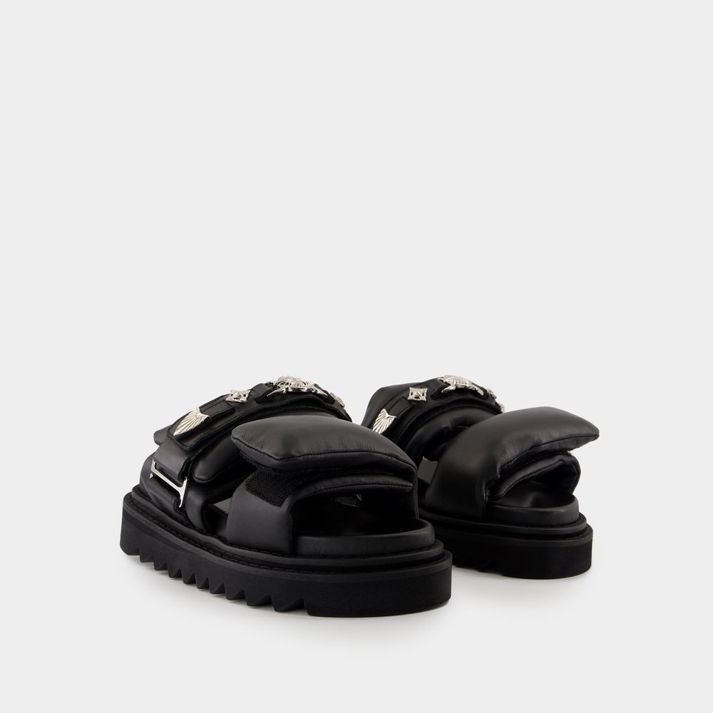 Toga Pulla Chunky Sole Sandals With Padded Straps In Black