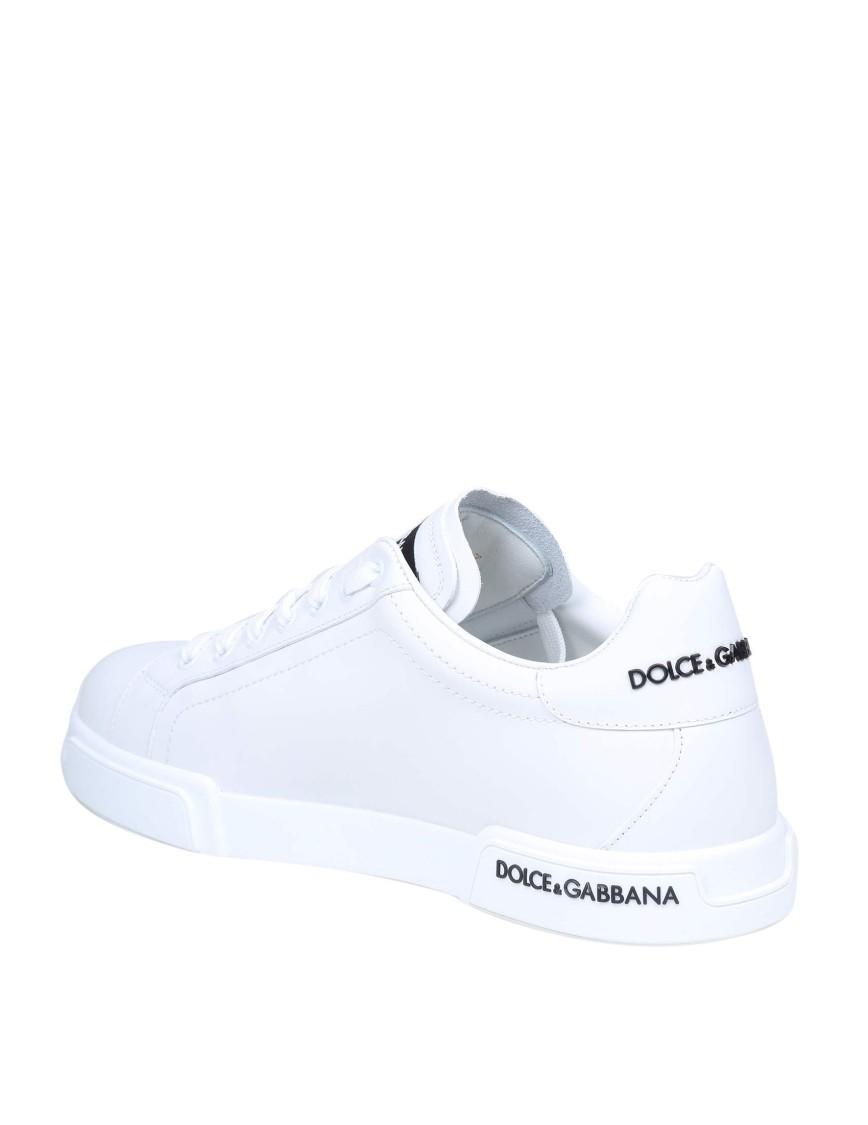 Dolce & Gabbana Leather Sneakers With Lateral Logo Patch