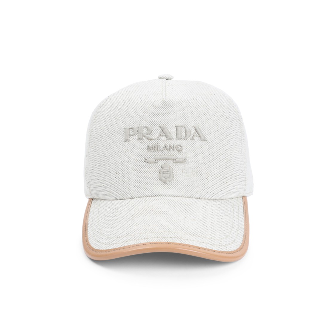 Prada Baseball Hat With Adjustable Strap And Contrast Trim In White