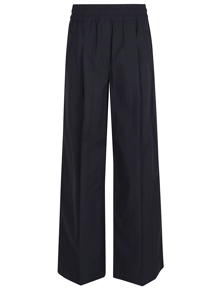 Brunello Cucinelli Relaxed-fit Blue Trousers With Box Pleat Detailing
