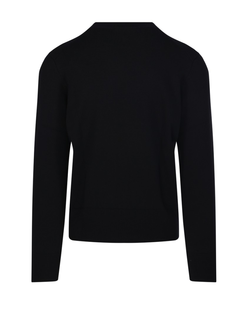 Ami Alexandre Mattiussi Ami Adc Round Neck Sweater Merino In Black