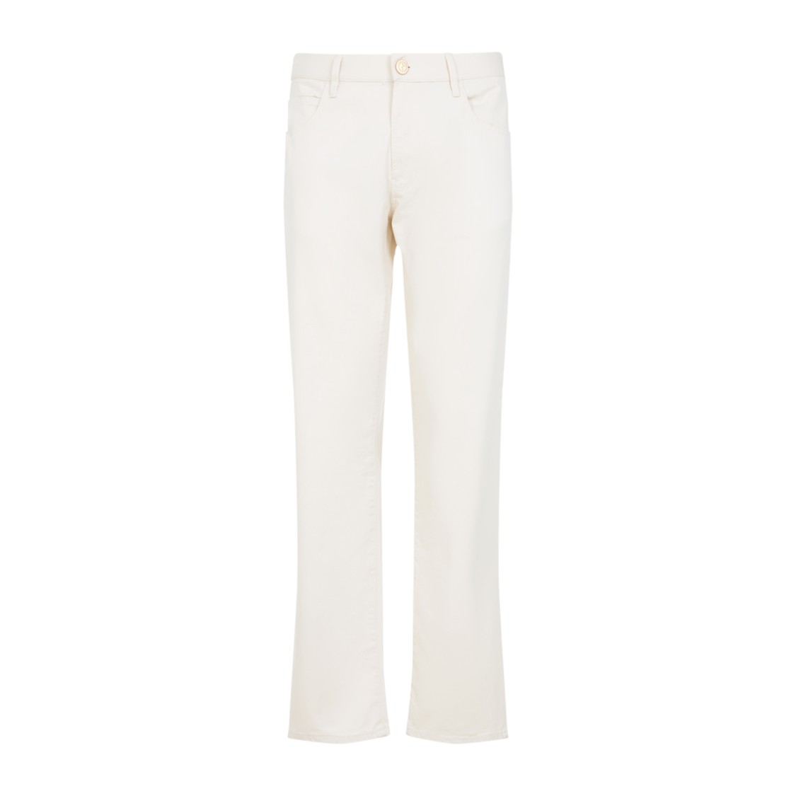 Giorgio Armani Straight-leg Trousers In Luxurious Cotton-silk Blend In White