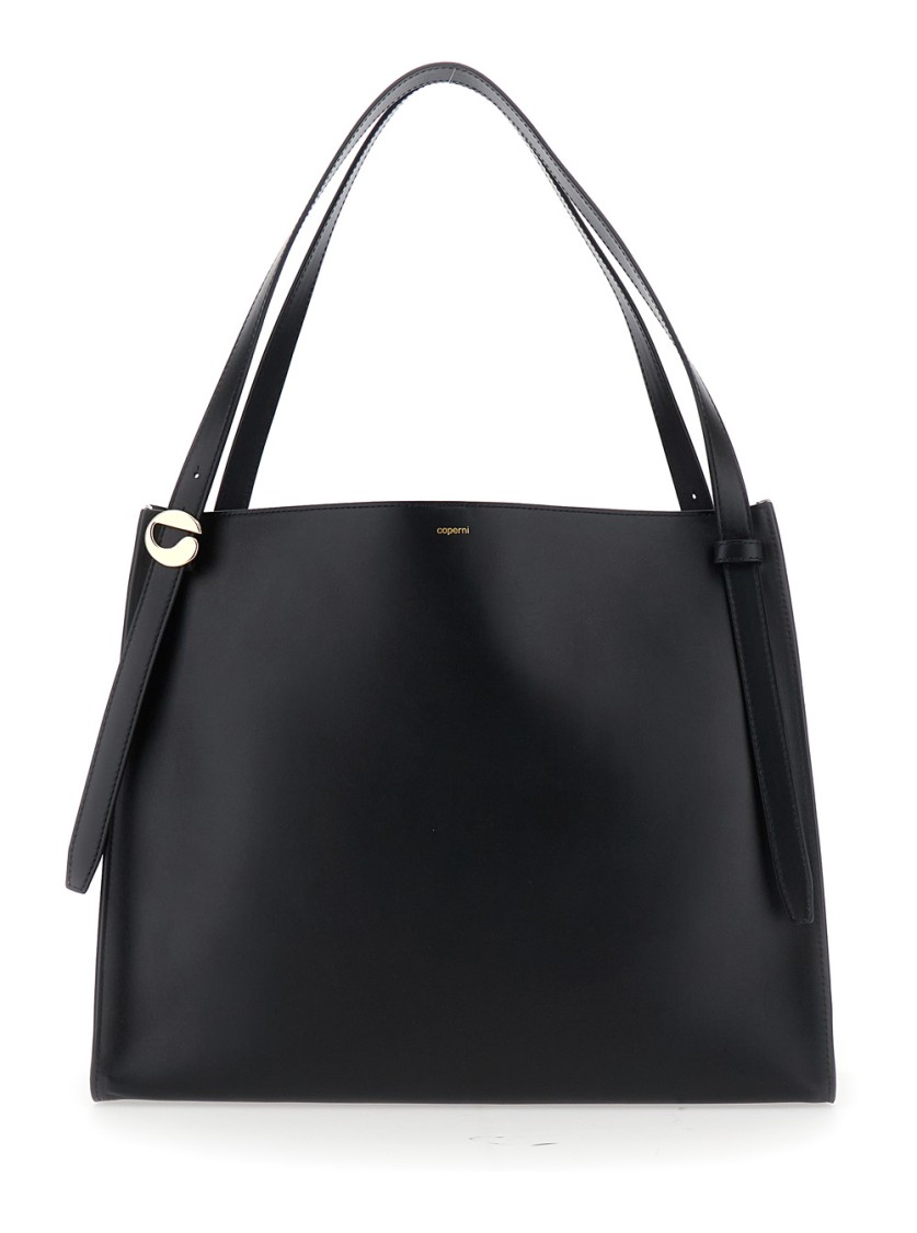 Coperni Logo Belt Tote Bag In Black