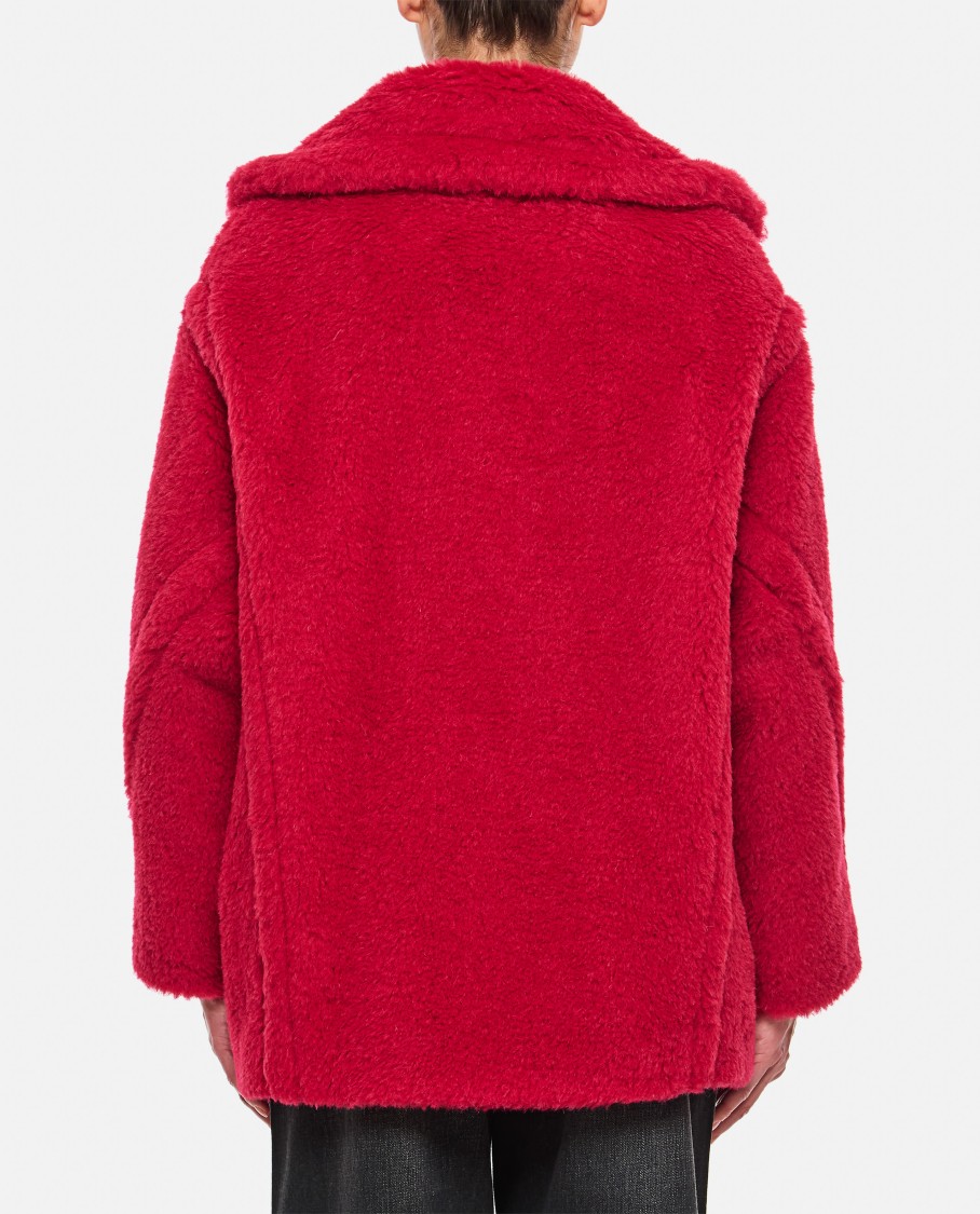 Max Mara Frais Wool Blend Short Coat In Red