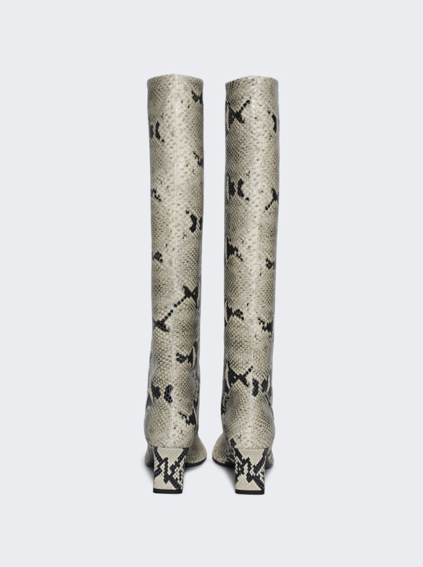 Khaite Ona Snake-print Leather Knee Boots