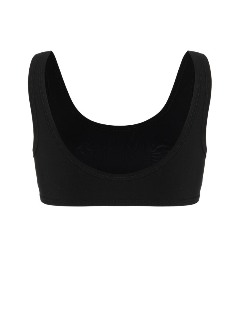 Jil Sander One-piece Black Bikini Top With Rounded Neckline In Black