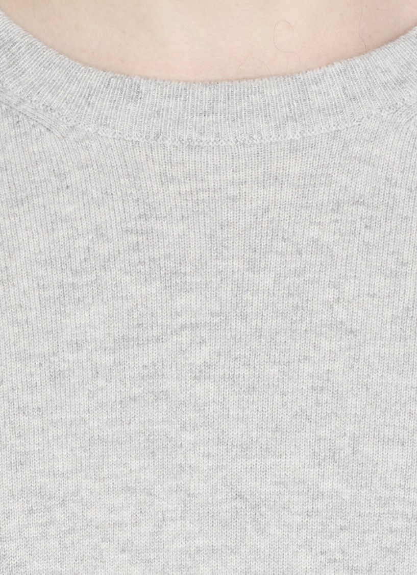 Brunello Cucinelli Grey Cotton Crewneck Sweater In Gray