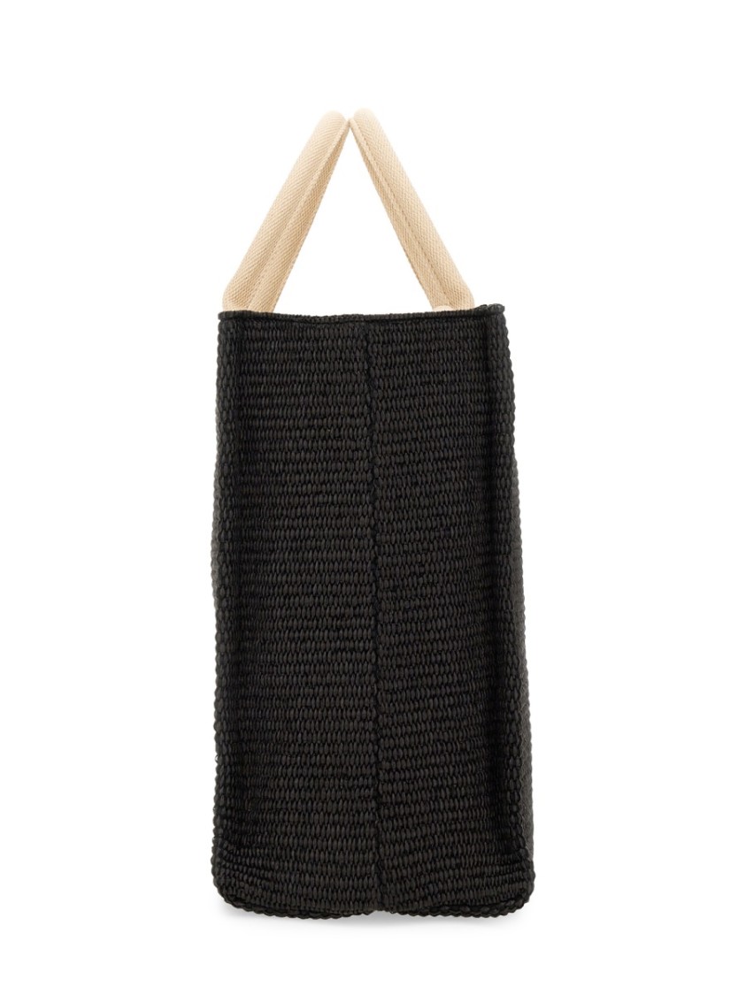 Marni Large Raffia Effect Fabric Tote Bag