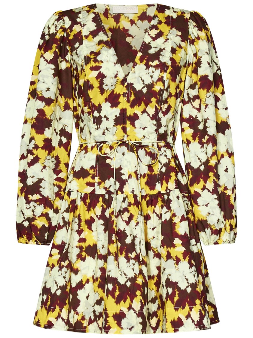 Ulla Johnson Floral Print Mini Dress In Multicolor