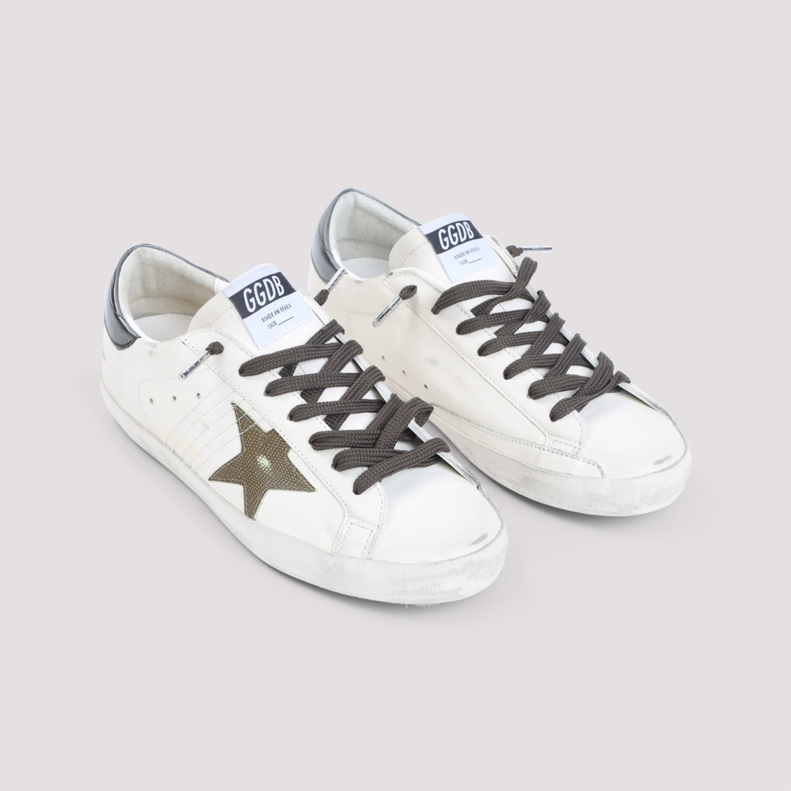 Golden Goose Men White Leather Super-star Sneakers In White