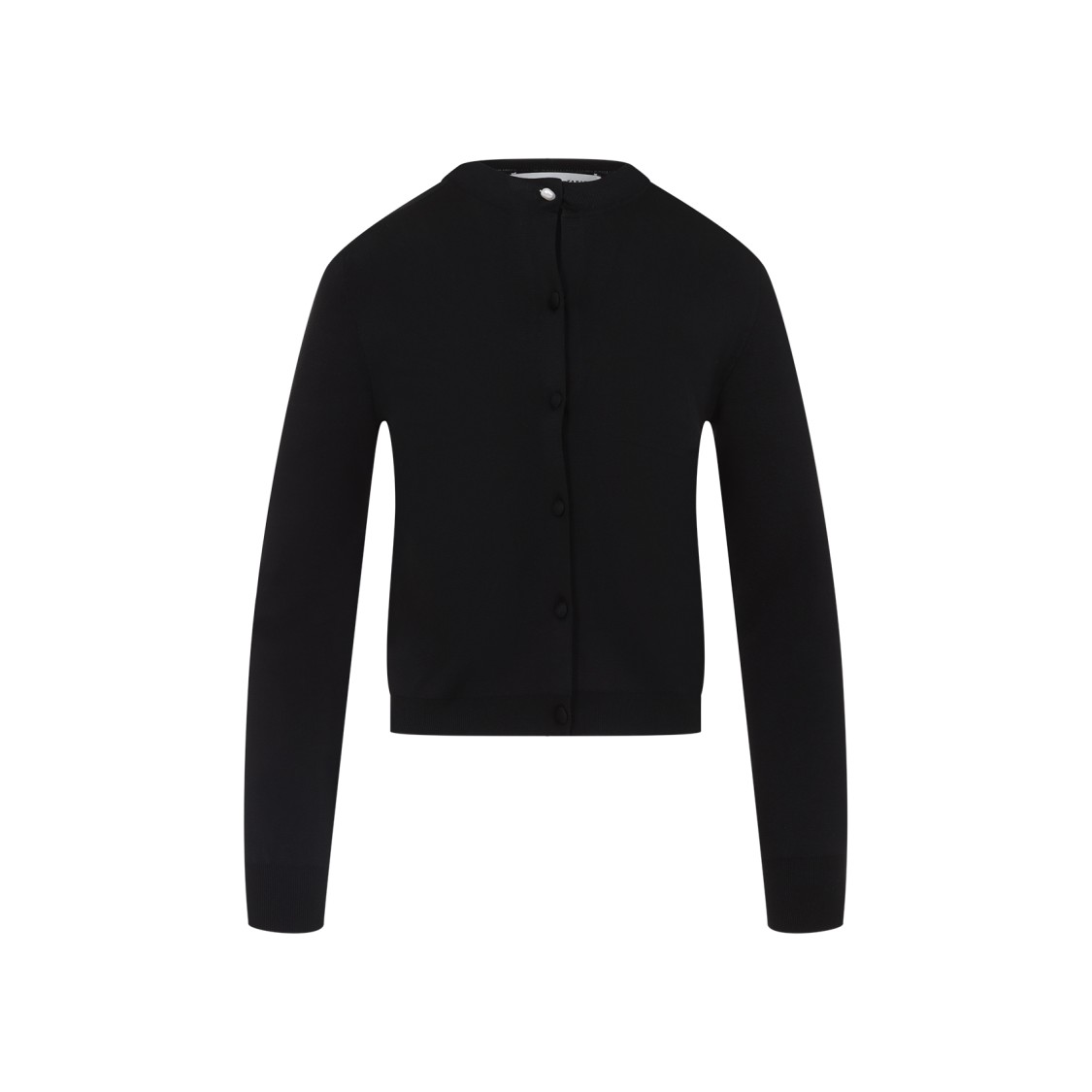 Shop Carven Silk Button-up Sweater With Round Neckline