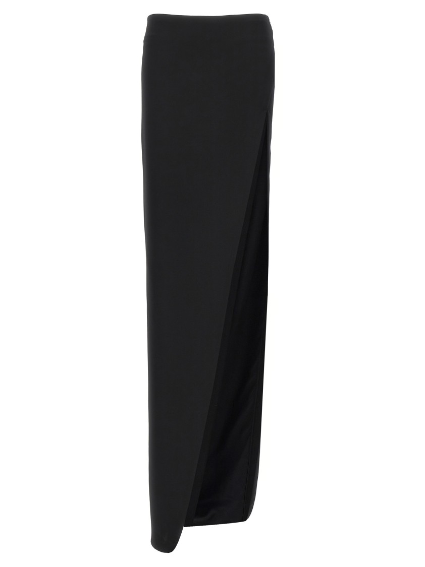 Ann Demeulemeester Black Leather Skirt In Black