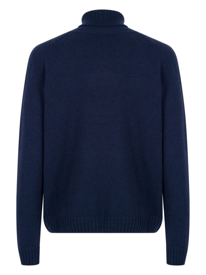 John Smedley Faisal Wool Blend Turtleneck Sweater In Blue
