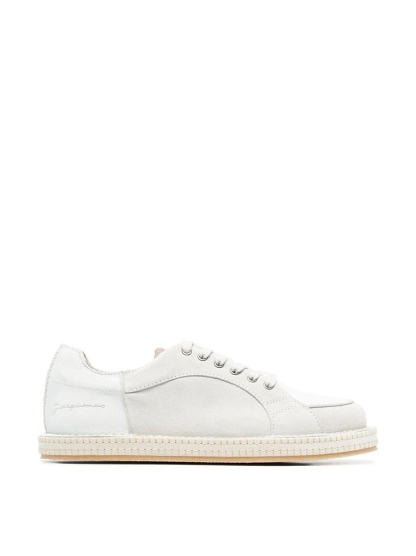 Jacquemus Men's Hi-top Sneakers With Logo Rubber Sole In White
