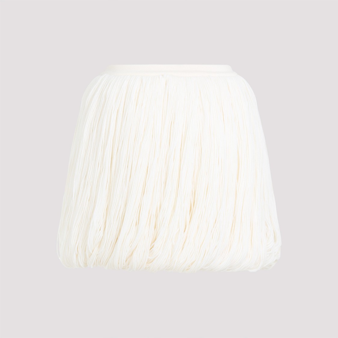 Shop Alaïa White Casse Wool Fringes Skirt