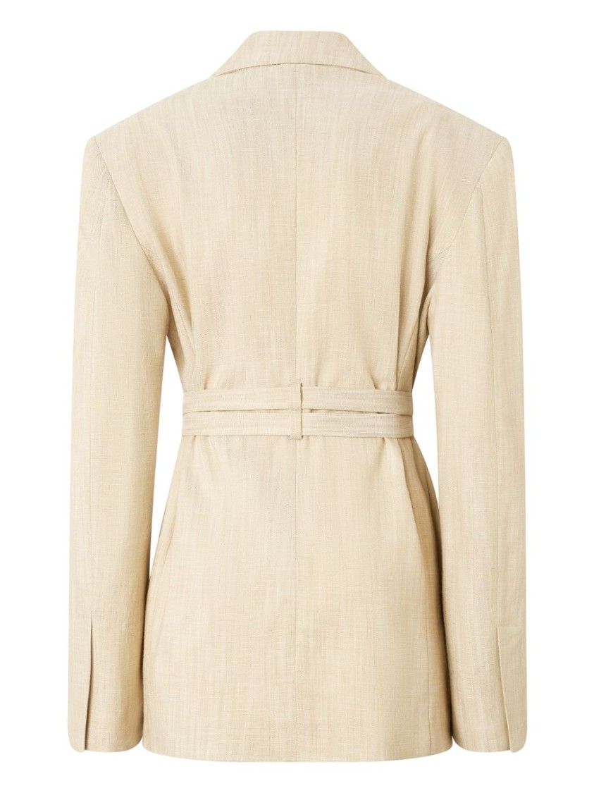 Pinko Belted Waist Blazer With Front Button Fastening