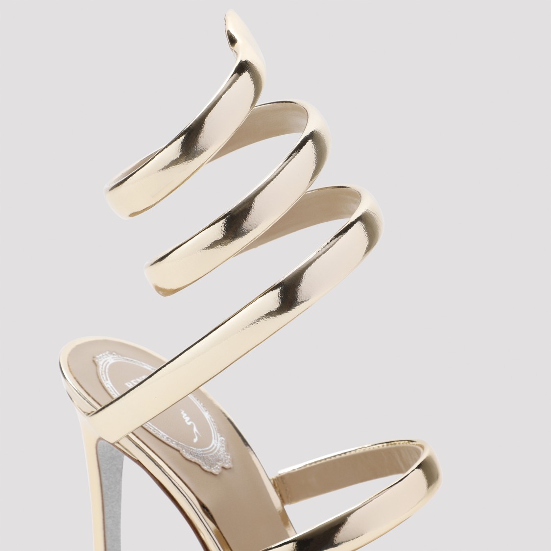 René Caovilla Rene Caovilla Womens Gold Juniper 105 Coiled-strap Leather Heeled Sandals In Gold
