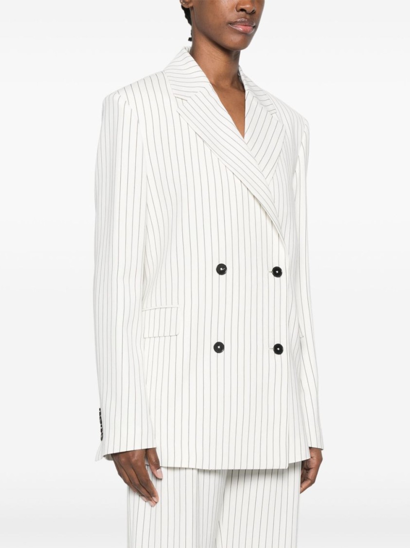 Shop Loulou Studio White Striped Blazer