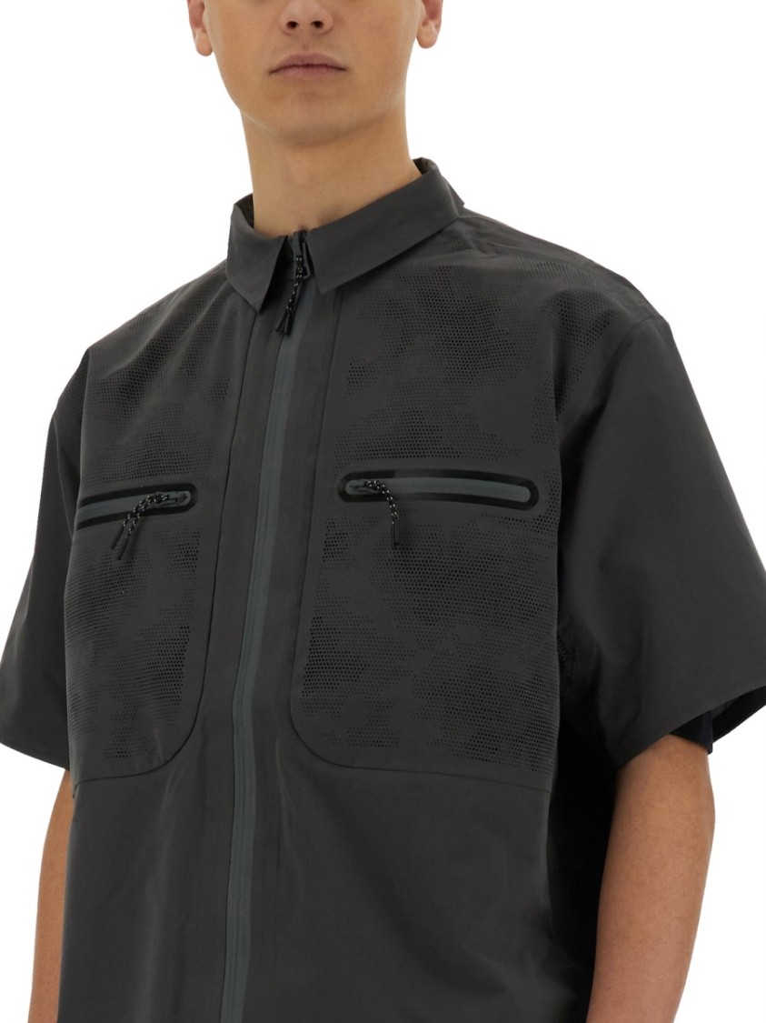 Shop Alpha Industries Laser Cut Short Sleeve Shirt In Black