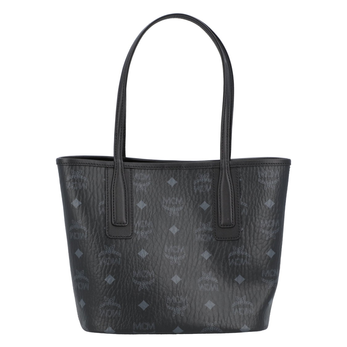 Mcm Reversible Liz Shopper In Visetos In Black