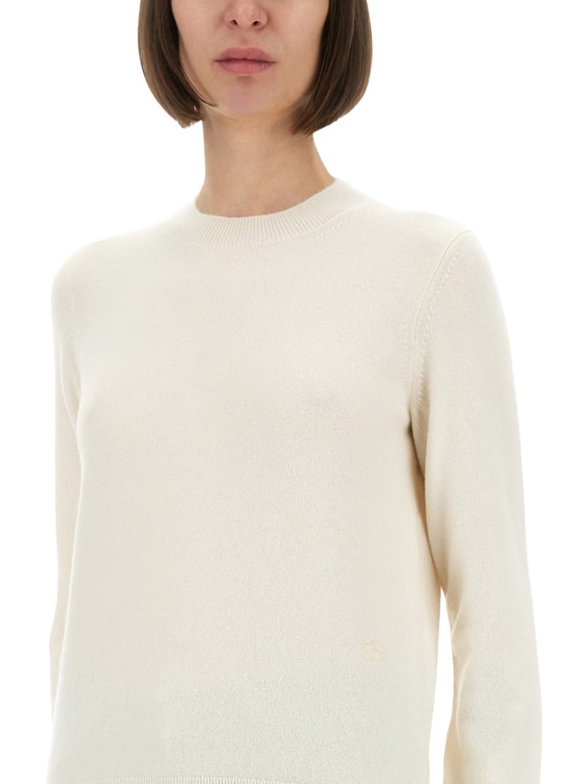 Burberry Regular Fit Cashmere Sweater In White