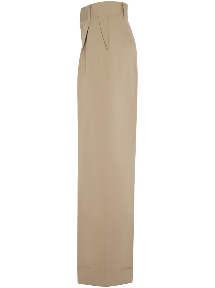 Philosophy Di Lorenzo Serafini Tailored Beige Trousers With High Waist In Neutral