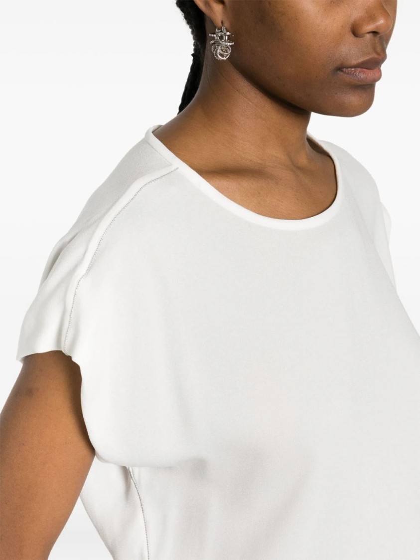 Tシャツ・カットソー Fabiana Filippi Elegant Cap Sleeve Top Fabiana Filippi Elegant Cap Sleeve Top T-Shirt | THE LIST