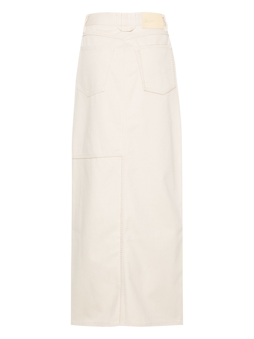 Axel Arigato Beige Maxi Skirt With Front Slit In White