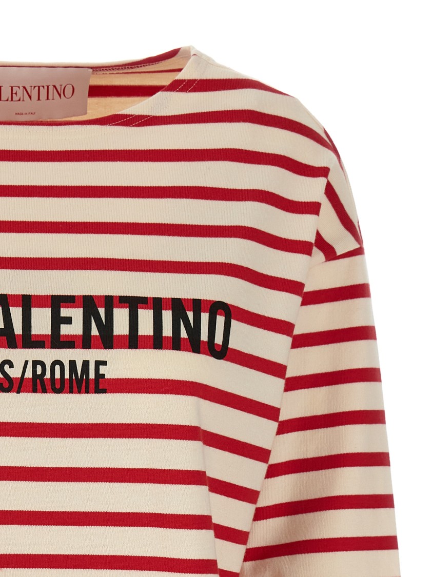 Valentino Garavani Striped Cotton Jersey T-shirt In Multi