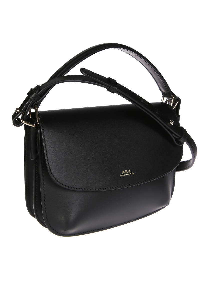 Apc A.p.c. Structured Mini Shoulder Bag With Adjustable Strap In Black