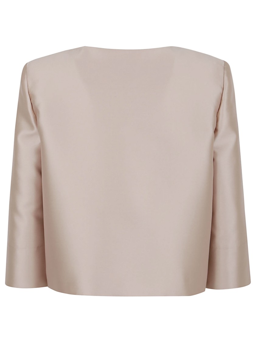 Alberta Ferretti Round Neck Jacket With Three-quarter Sleeves