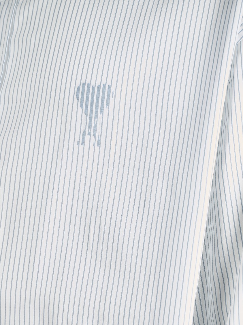 Ami Alexandre Mattiussi Ami Button-down White Striped Shirt In White